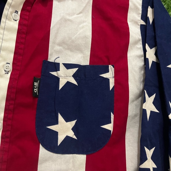 Brooks & Dunn Stars and Stripes American Flag Button Down Size Medium - Picture 3 of 3